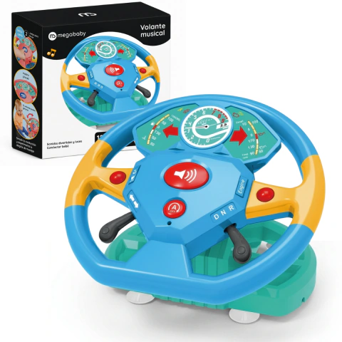 Volante Musical Interactivo Mega Baby Luz Sonidos +12 Meses
