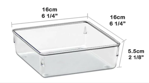 Organizador Cristal Multiuso – Dimensões 5,5 x 16 x 16 cm (AxLxC)