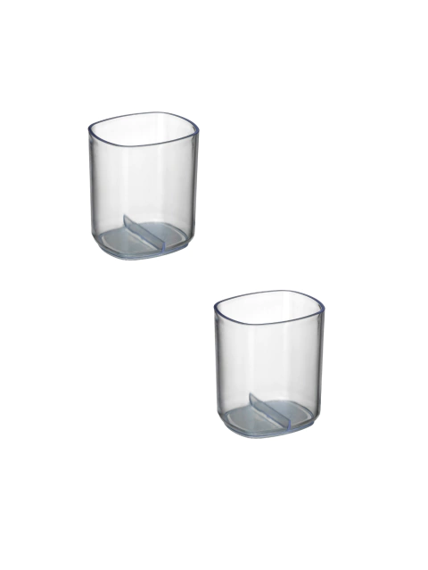 Porta Pincel de Maquiagem Transparente 9x7,5x10,4cm – Kit com 2 Organizadores de Cosméticos