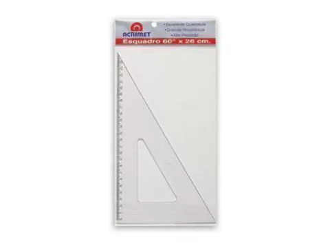 Esquadro escolar acrimet de 30º x 60º graus com 21 cm 531