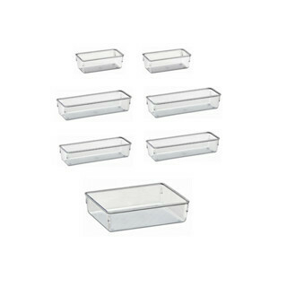 Kit com 7 Organizadores Multiuso Modulares Acrílico Cristal para Gavetas - comprar online