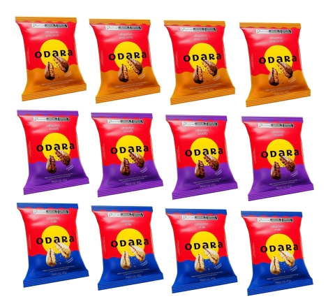 ALFAJOR ODARA 45G - SABORES SORTIDO CAIXA C 12 UNIDADES
