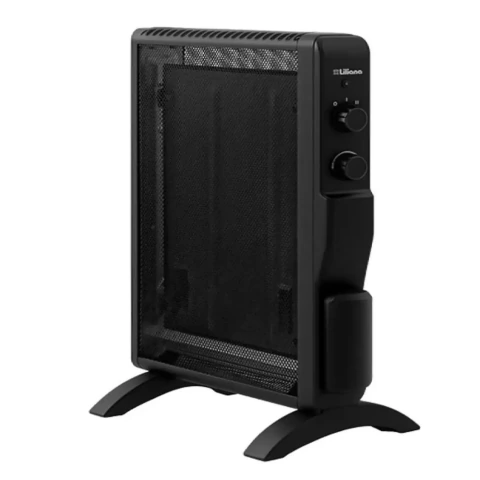 Panel Radiante de Mica Liliana CM705 MicaHeat 2niv c/proteccion IP24 c/termostato 800/1600wtts Negro