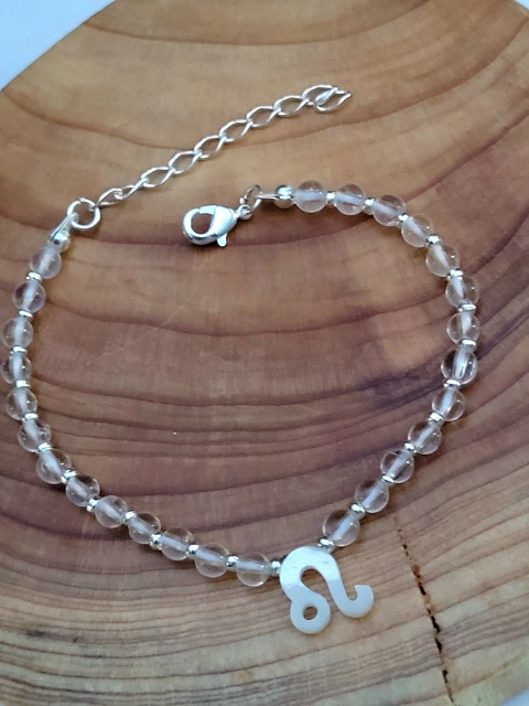 Pulseira do Signo Leão - CRISTAL DE QUARTZO - comprar online