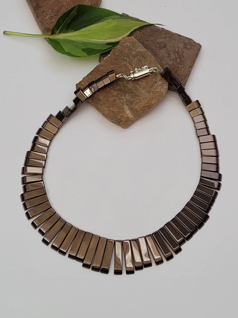 Colar Hematita Metalizada - Cobre