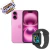 Combo iPhone 16 128GB Rosa + Smartwatch