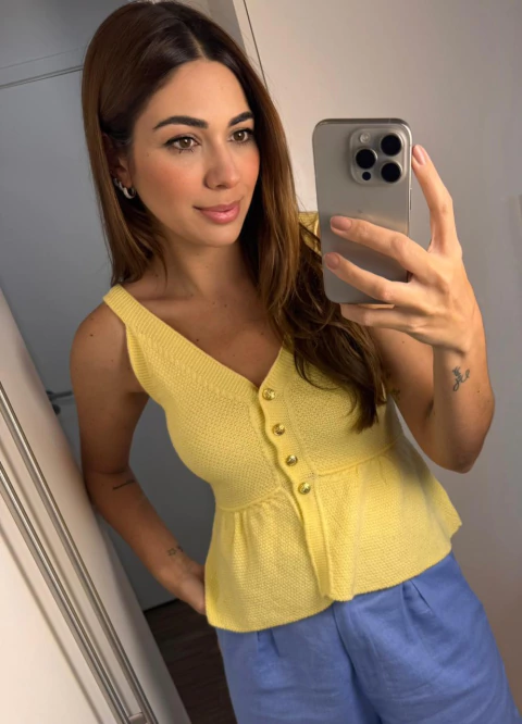 Blusa Peplum Botões - comprar online