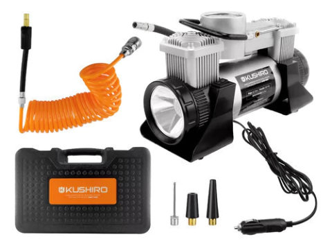 Compresor Doble Pistón Inflador Auto Moto Bici + Maletin