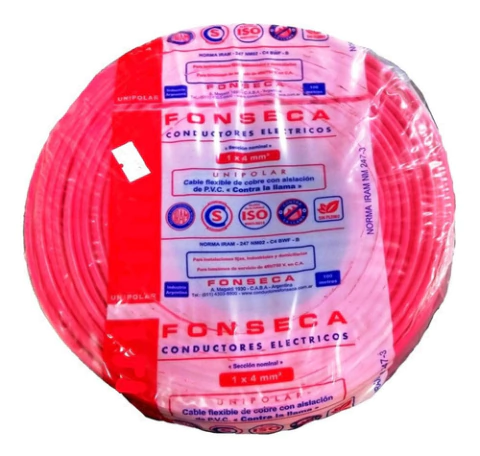 Cable Unipolar 6mm Rojo Normalizado Fonseca Rollo x 100 Metros - comprar online