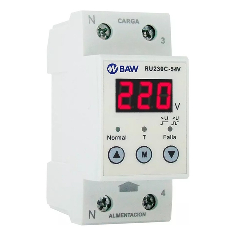 PROTECTOR TENSION MONOFASICO 32A Display Riel Din - BAW