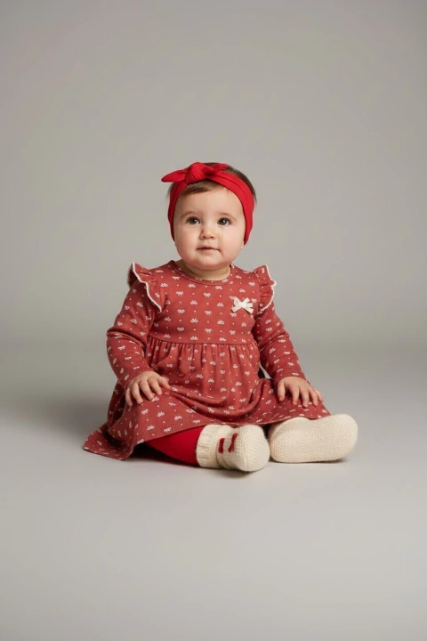 Vestido Infantil Manga Longa com Babados Glinny