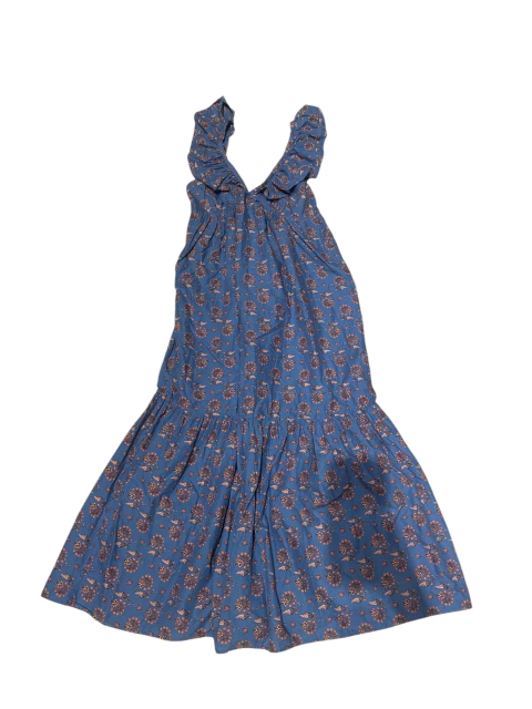 Maxi vestido floreado celeste MANGO talle L