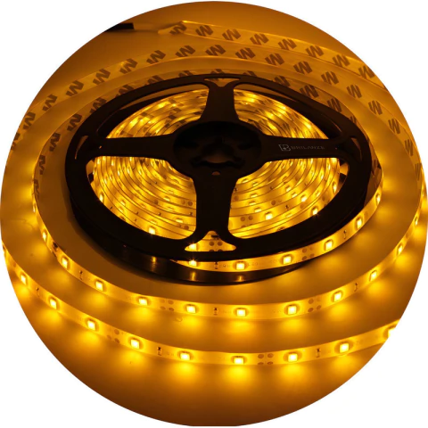 Fita Led 3528 Âmbar 300 Leds 5 Metros 12v Ip65 Dupla Face