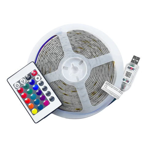 Kit2-fita Led 5050 Usb Rgb 5v 5m 30 Leds/m Ip44 Bluetooth