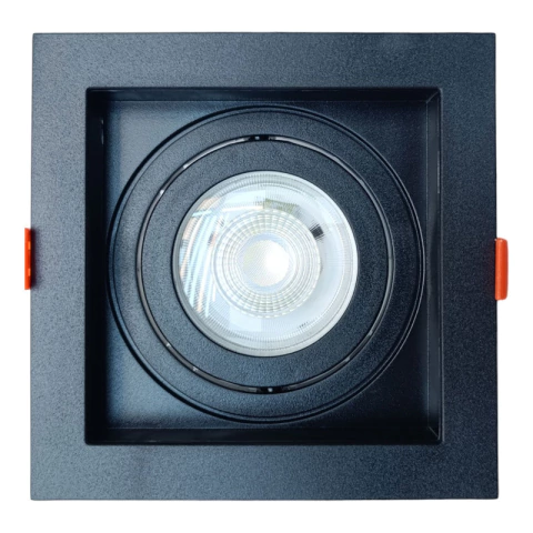 Spot Par20 Recuado Quadrado 13x13cm Preto Led 7w 2700 6500k