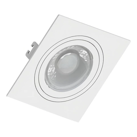 Spot Embutir Quadrado Face Plana Save Energy Dicroica Mr16 Estrutura Branco