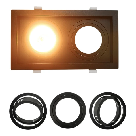 Kit 4 Spot Embutido Recuado 2 Ar70 Cor Preto Ip20