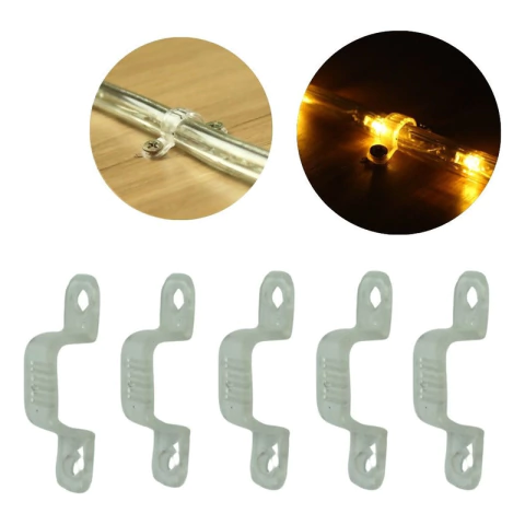Kit5-presilha Fixação Mangueira Led Chata 3528 6x11mm