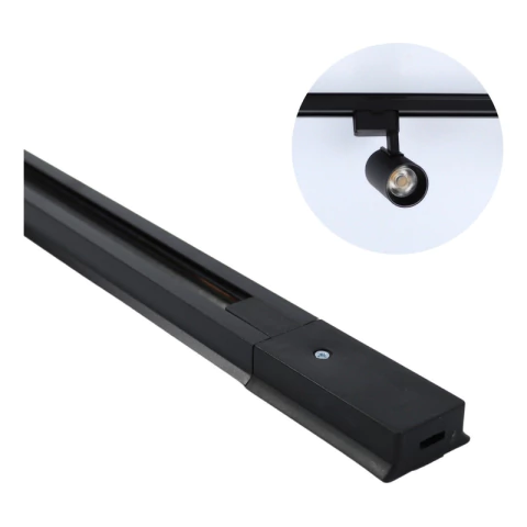 Kit 4 Trilhos Eletrificados P/ Spot Led 1 Metro Metal Preto
