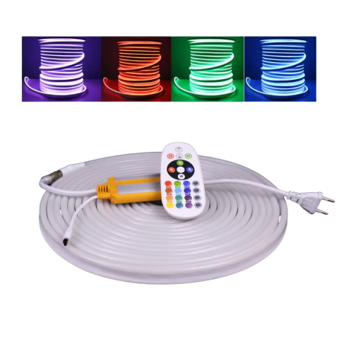 Mangueira Led Rgb Colorida Neon 20m Controle Fonte 110/220v - comprar online