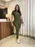 Conjunto verde oliva - Calça legging slim com blusa com manga - comprar online