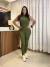 Conjunto verde oliva - Calça legging slim com blusa sem manga - comprar online