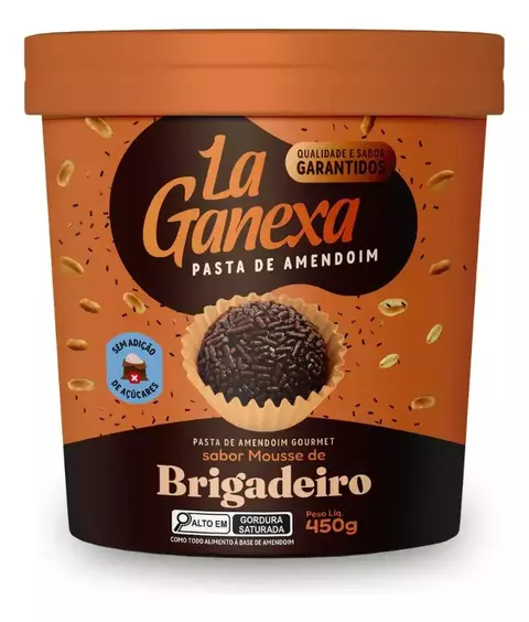 Pasta De Amendoim Sabor Mousse De Brigadeiro La Ganexa 450 G