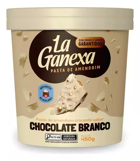 Pasta Amendoim Integral Chocolate Branco 450g La Ganexa