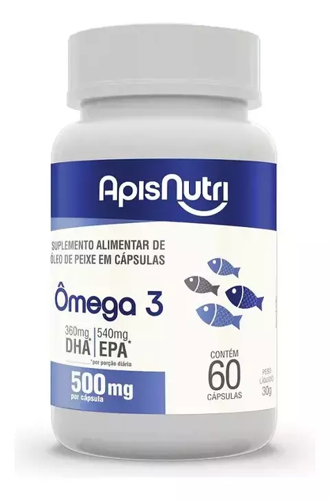 Apisnutri: Óleo de peixe ômega3, 500mg, 60 cps - comprar online