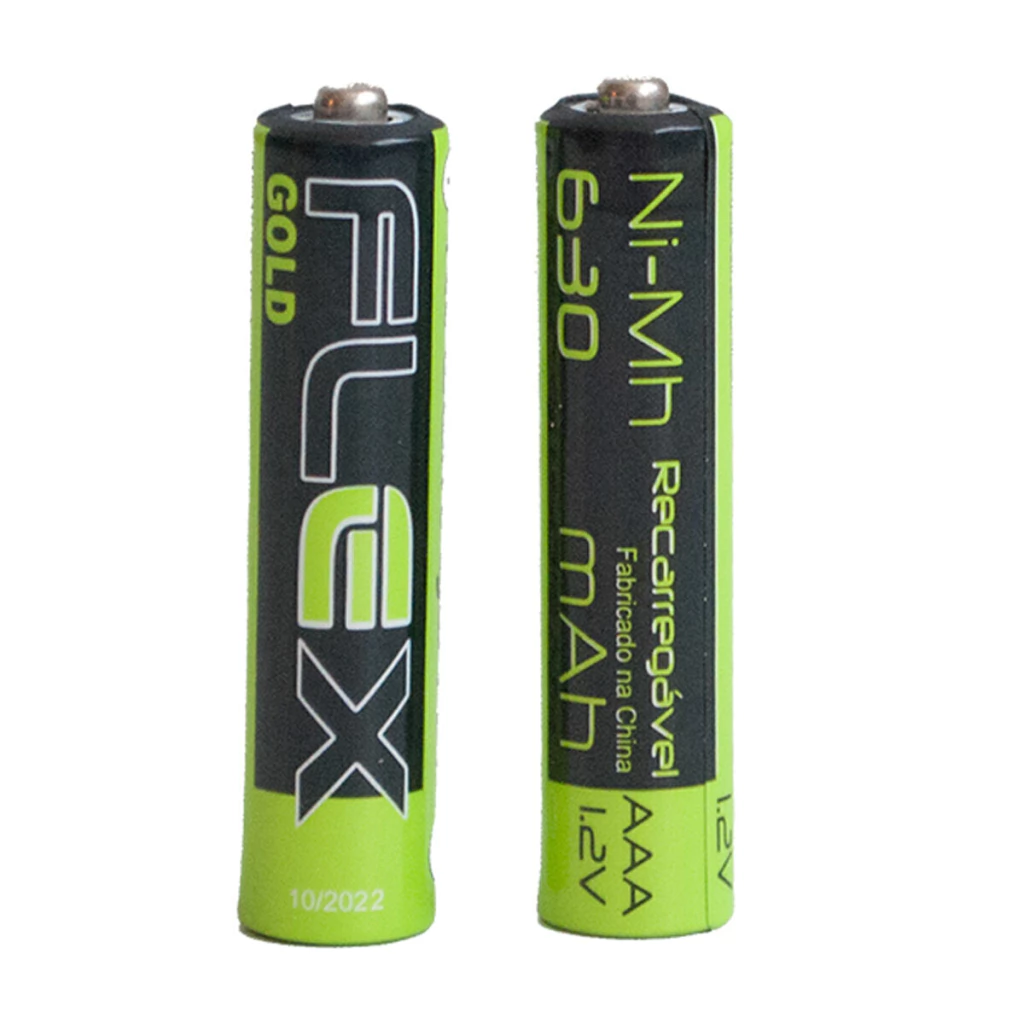 Pilha Bateria AAA Recarregável Nickel 1,2v Flex Gold 2 uni