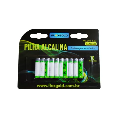 Kit com 10 pilhas alcalina AAA Flex Gold - imagem 3