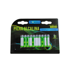 Cartela com 20 pilhas alcalina AAA Flex Gold - imagem 2