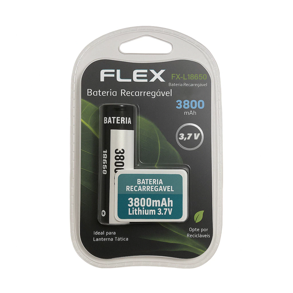 Bateria recarregável 18650 3800mah 3.7v Flex Gold