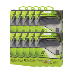 Kit com 10 Carregador veicular rápido com cabo Tipo-C e entrada USB Mod. XC-USBC - imagem 1