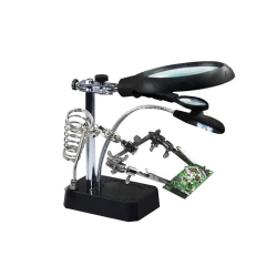 Lupa de bancada com grampo auxiliar e iluminação LED TE-800 - imagem 1