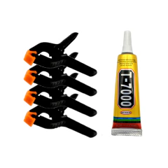 Kit com 4 grampos presilhas fixa tela de celular + Cola T7000 15ml - imagem 1