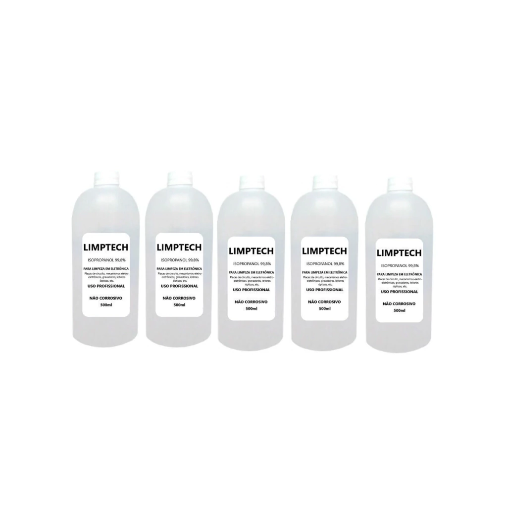 Kit 5 álcool isopropílico LimpTec 500ml (isopropanol)