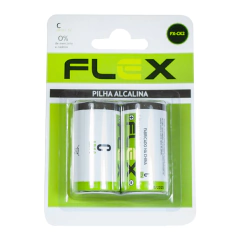 Cartela com 2 pilha tipo C LR14 alcalina Flex Gold - imagem 1