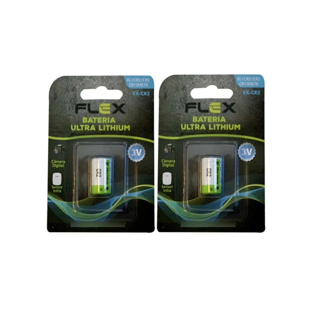 Kit com 2 bateria pilha Cr2 3v para câmeras fotográficas e sensor