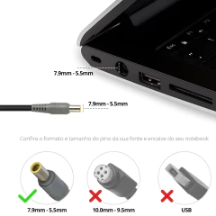 Fonte para Lenovo IdeaPad / ThinkPad / IBM 65W - BestBattery - imagem 6