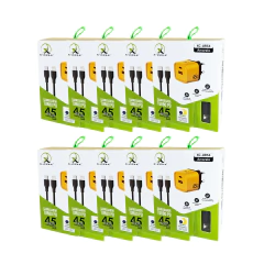 Kit com 10 uni de carregador ultra rápido bivolt 5A 45W GaN para iPhone Lightning X-Cell - imagem 4