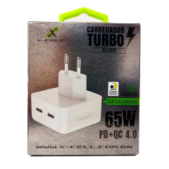 Fonte carregador tomada USB Turbo 65W 4.0A X-Cell mod. XC-UR45 - imagem 1