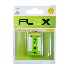Bateria pilha 9v retangular zinco Flex Gold - imagem 1