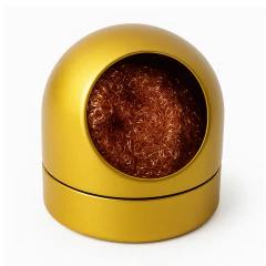 Esponja metálica com suporte para limpeza ferro de solda - imagem 1