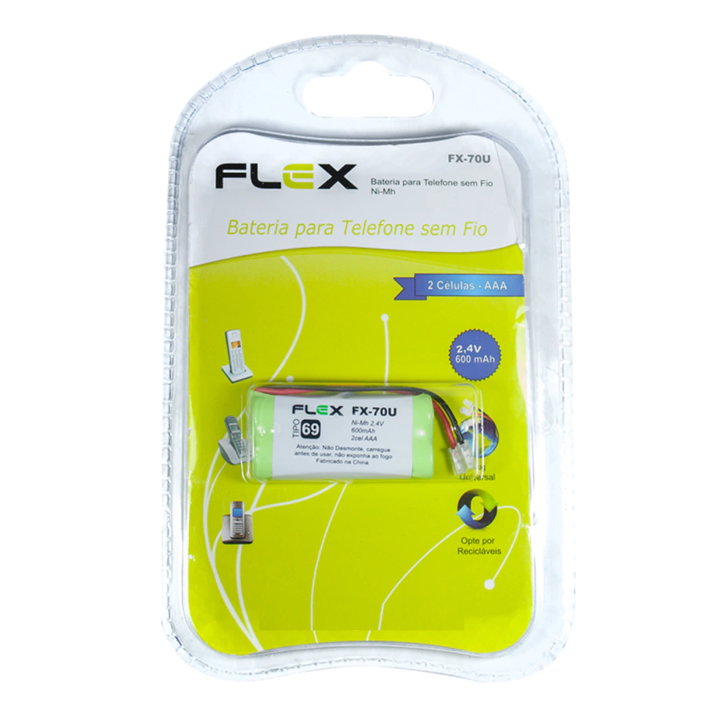 Bateria para telefone s/ fio tipo 69 ni-mh 2.4v 600 mAh