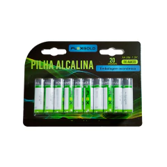 Cartela com 20 pilhas alcalina AA Flex Gold - imagem 1