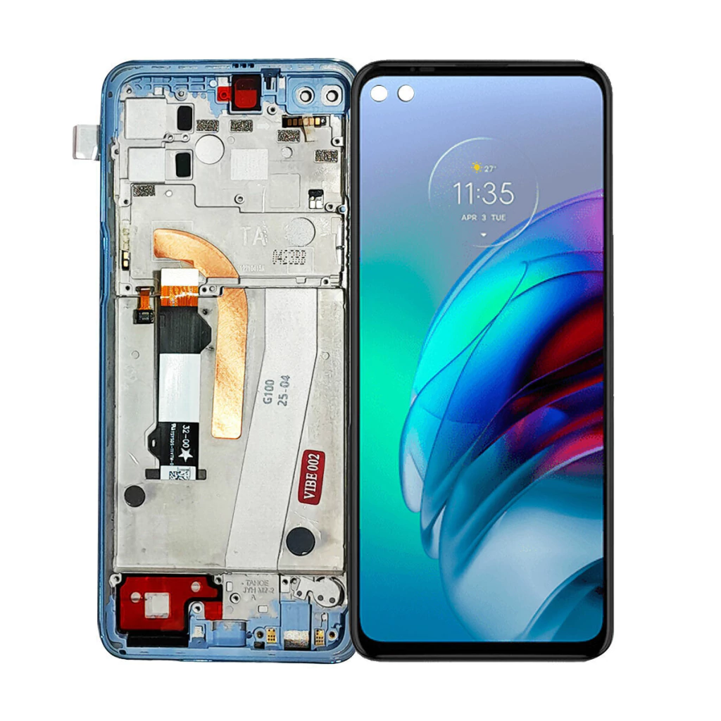 Tela Display Frontal para Motorola Moto G100 Com Aro Azul Original