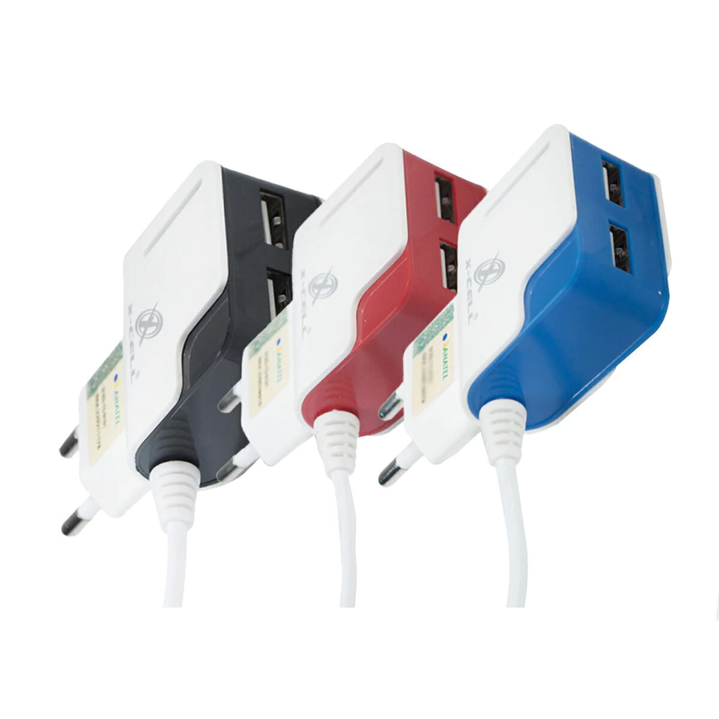 Carregador de celular ultra rápido Tipo C com 2 entradas USB X-Cell mod: XC-UR14