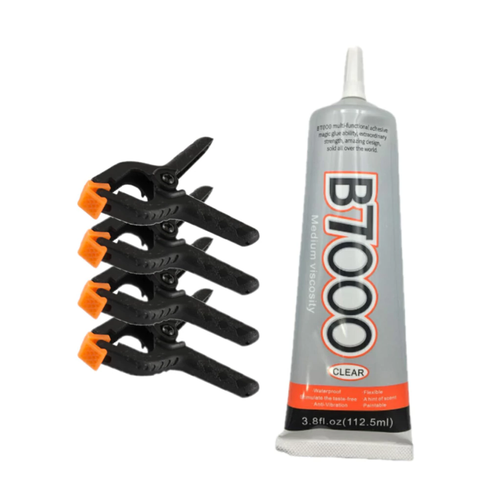 Kit com 4 grampos presilhas fixa tela de celular + cola B7000 110ml