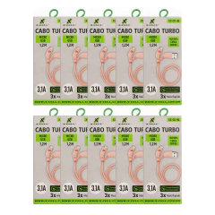 Kit com 10 cabos de dados micro USB V8 3.1A turbo marca X-Cell mod: XC-CD90 - imagem 1